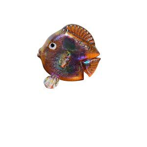 Handcrafted Iridescent Glass Fish Figurine Art Decor
